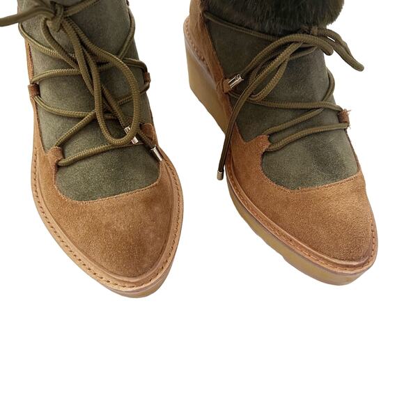 Anthropologie Cecelia NY Graham Sherling Wedge Boot 6 Brown NEW - Picture 8 of 13